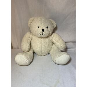 Silver One Plush Bear Soft 12" Cream White Black Flecks Baby Toy Stuffed Animal